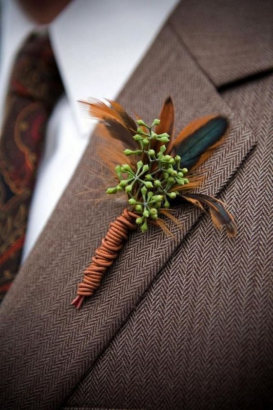 50 Fall Wedding Boutonnieres For Every Groom Hi Miss Puff