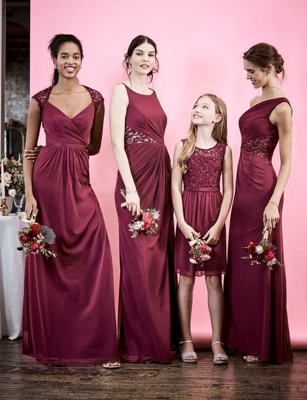 David's bridal shop burgundy bridesmaid