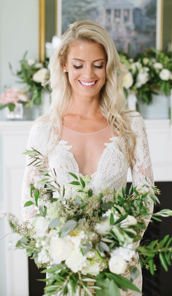 bohemian-chic-green-and-white-wedding-bouquet-via-natalie-franke ...