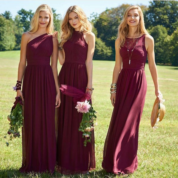 dresses for weddings burgundy