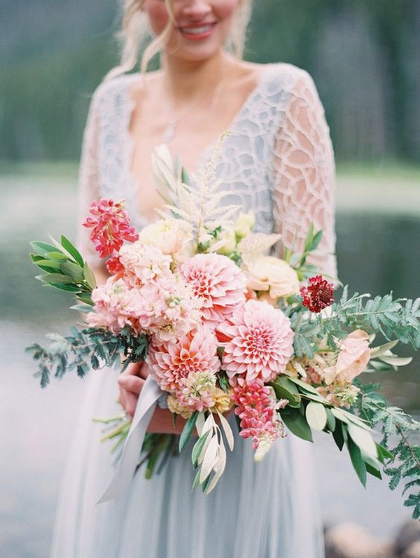 Shades Of Pink Dahlia Bridal Bouquet Hi Miss Puff 5191