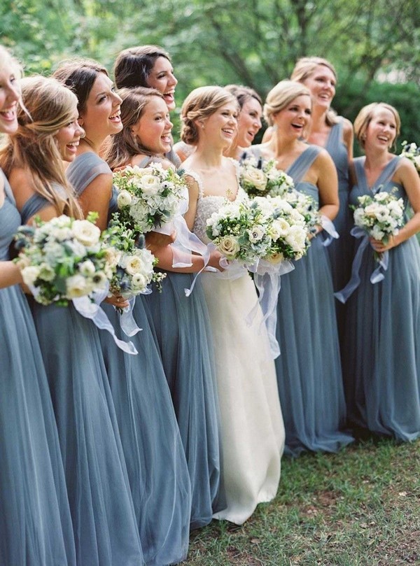 affordable dusty blue bridesmaid dresses