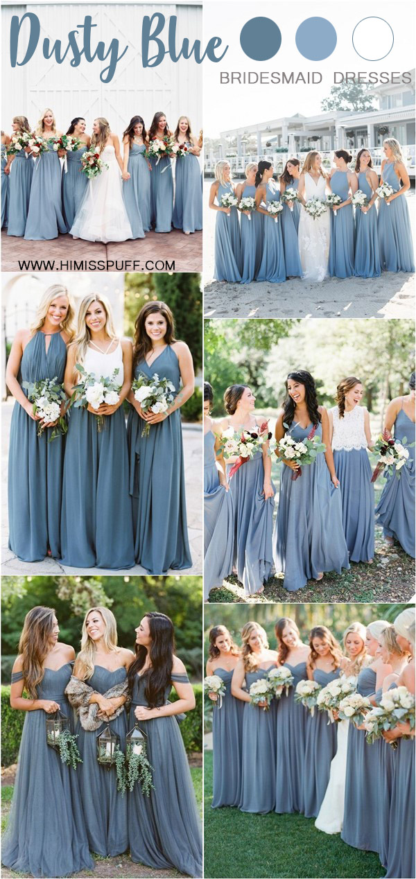 dusty blue wedding gown