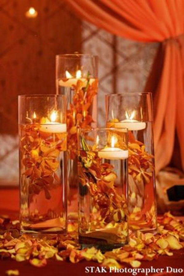 Simple Fall Wedding Table Centerpieces | targoncavilla.com