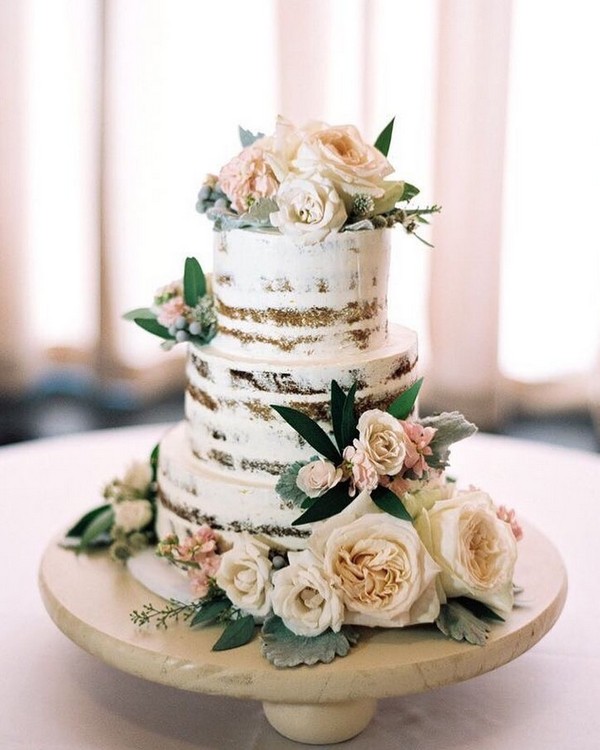 Neutral Greenery Buttercream Wedding Cake Ideas Wedding Cake My Xxx