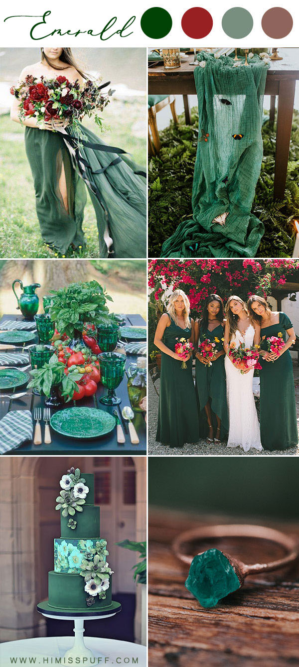 ️ 14 Dark Green Emerald Wedding Colors & Palettes - Hi Miss Puff