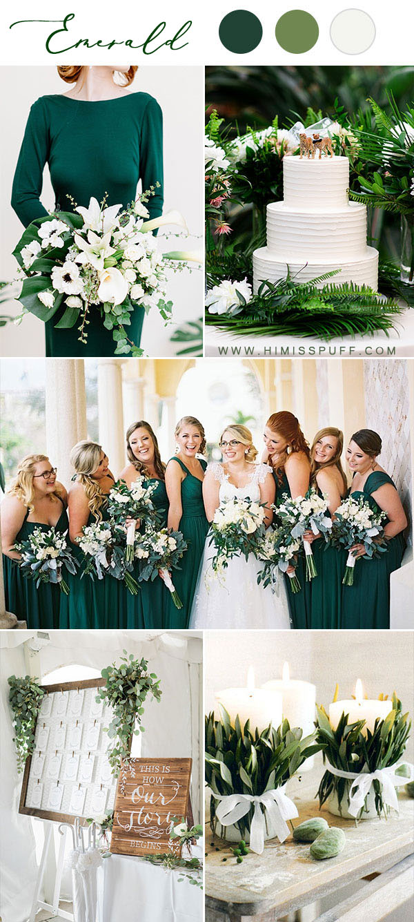 emerald green wedding colors