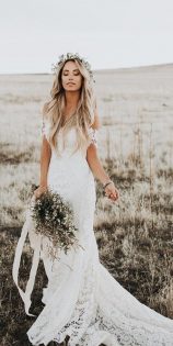 Rustic Lace Wedding Dresses Sheath Off The Shoulder Country Lovers Society 158x315 