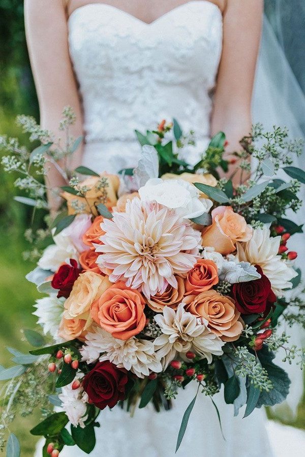 Top 20 Rust Sunset Dusty Orange Wedding Bouquets for Fall – Page 2 – Hi