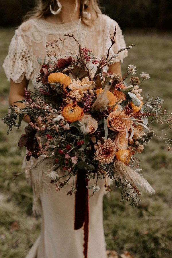 ️ Top 20 Rust Sunset Dusty Orange Wedding Bouquets for Fall