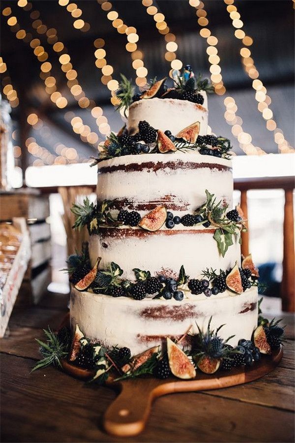 Rustic Country Naked Wedding Cakes 16 