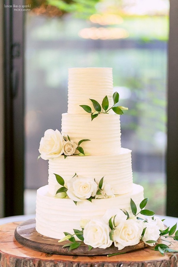 Detailed Four-Tier Square Wedding Cake