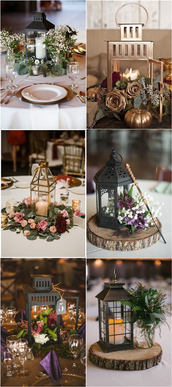 fall wedding lantern centerpieces