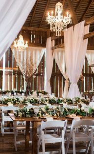 ️ 30 Rustic Barn Wedding Reception Ideas with Draped Fabric