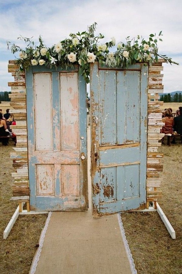 22 Rustic Old Door  Wedding  Backdrop  and Ceremony Entrance 
