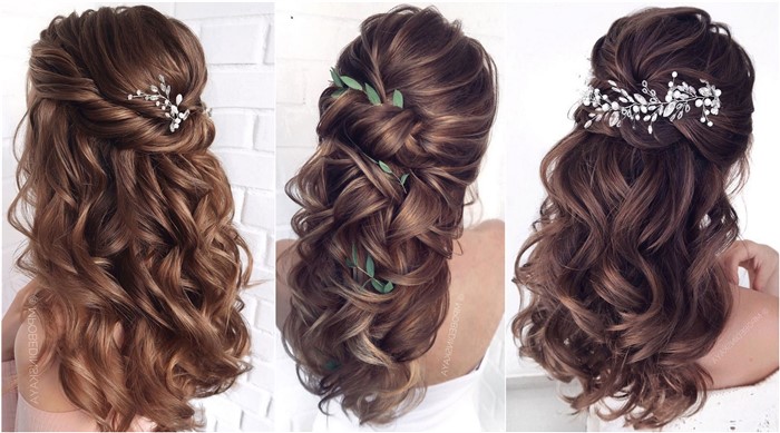 35 Half Up Half Down Wedding Hairstyles For 22 Hmp