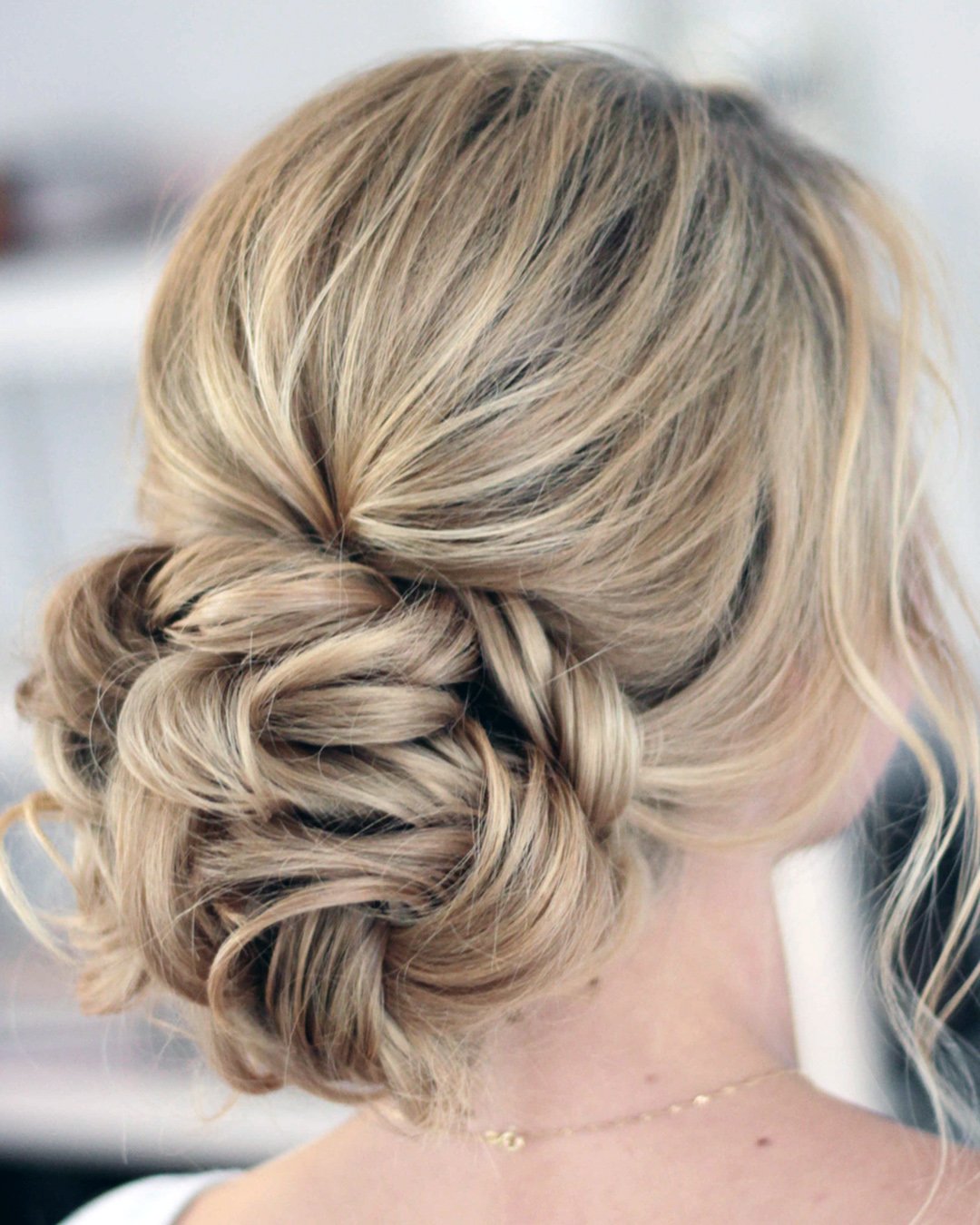 Bridesmaid Hairstyles Textured Updo Swept With Loose Curls 