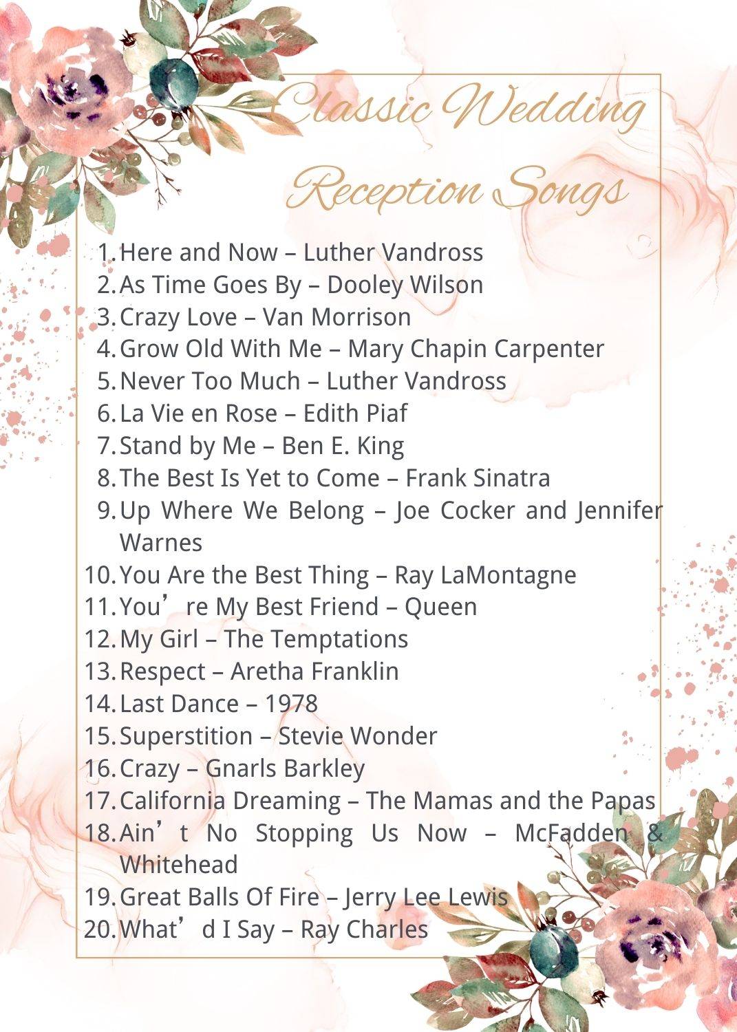 ️ 120+ Wedding Reception Songs: A Soundtrack to Remember